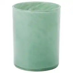 IKEA Groene, cilindrische glazen kandelaar met wervelend design aanbieding
