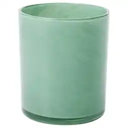 IKEA Groene glazen kandelaar, mondgeblazen met decoratief patroon aanbieding