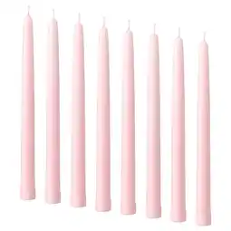 IKEA Klokhet Geurloze puntkaarsen, lichtroze, 25 cm 6 hr aanbieding