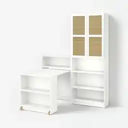 IKEA Witte billy opslagruimte: boekenkast met planken en opvouwbare tafel modern, functioneel ontwerp aanbieding