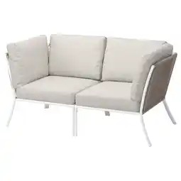IKEA Moderne buitensectie: segerÖn, wit, metaal, riet, lichte stof, l-vorm aanbieding