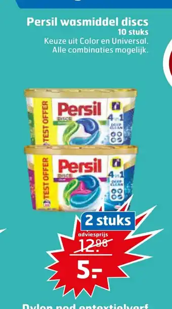 Trekpleister Persil wasmiddel discs 10 stuks aanbieding