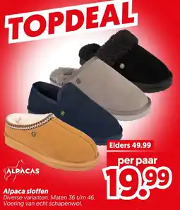 Dekamarkt Alpaca sloffen aanbieding