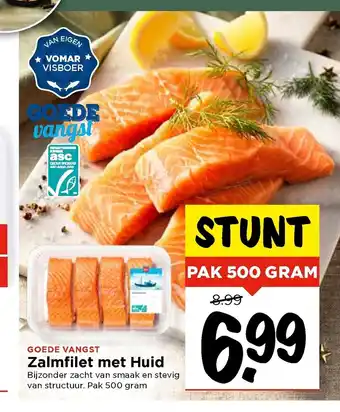 Vomar Voordeelmarkt Zalmfilet met Huid pak 500 gram aanbieding