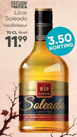 Mitra Licor Soleado Vanillelikeur aanbieding