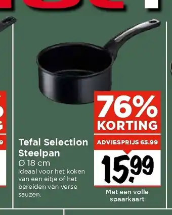 Vomar Voordeelmarkt Tefal Selection Steelpan 18 cm aanbieding