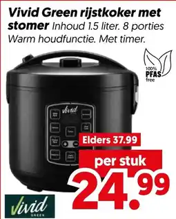 Dekamarkt Vivid Green rijstkoker met stomer aanbieding