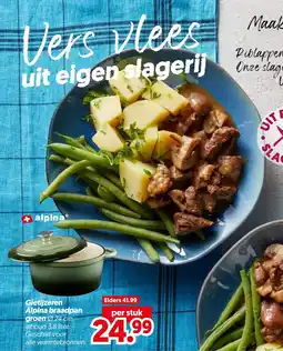 Dekamarkt Gietijzeren alpina braadpan groen aanbieding