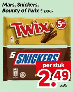 Dekamarkt Mars, Snickers, Bounty of Twix aanbieding