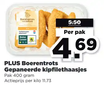 PLUS PLUS Boerentrots Gepaneerde kipfilethaasjes aanbieding