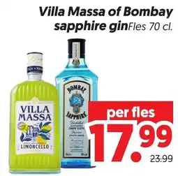 Dekamarkt Villa Massa of Bombay sapphire gin aanbieding
