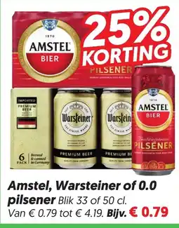 Dekamarkt Amstel, Warsteiner of 0.0 pilsener aanbieding