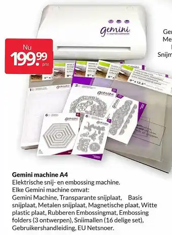 Boekenvoordeel Gemini machine A4 aanbieding