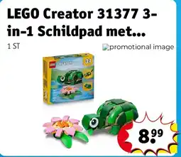 Kruidvat LEGO Creator 31377 3-in-1 Schildpad met Waterlelie aanbieding