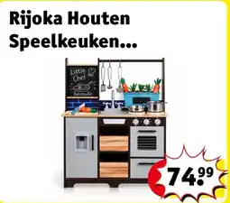 Kruidvat Rijoka Houten Speelkeuken Kinderkeuken met Krijtbord en Kookgereedschap aanbieding