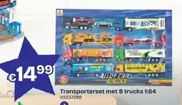 Dreamland Alloy Car Series Transporterset met 8 trucks 1:64 aanbieding
