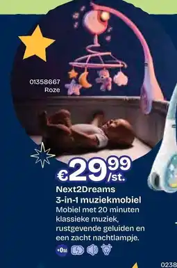 Dreamland Next2Dreams 3-in-1 muziekmobiel aanbieding