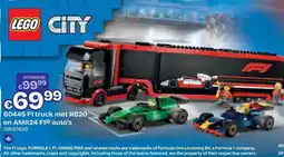 Dreamland lego city F1 truck met rb20 en amr24 F1 auto's aanbieding