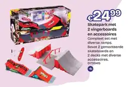 Dreamland Skatepark met 2 vingerboards en accessoires aanbieding