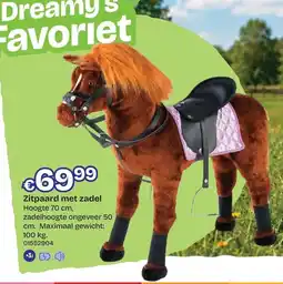 Dreamland Zitpaard met zadel aanbieding
