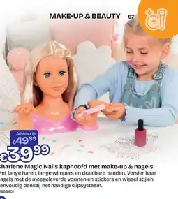 Dreamland charlene Magic Nails kaphoofd met make-up & nagels aanbieding