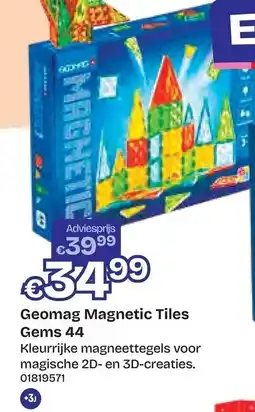 Dreamland Geomag Magnetic Tiles Gems 44 aanbieding