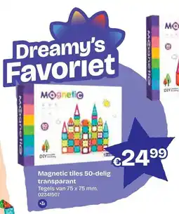 Dreamland Magnetic tiles 50-delig transparant aanbieding
