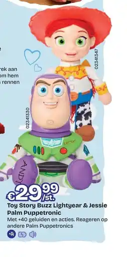 Dreamland Toy story buzz lightyear & jessie palm puppetronic aanbieding