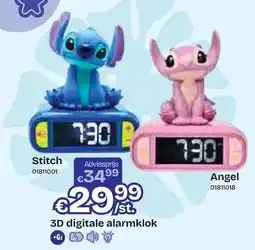 Dreamland Stitch Angel 3D digitale alarmklok aanbieding