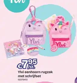 Dreamland Ylvi eenhoorn rugzak met schrijfset aanbieding