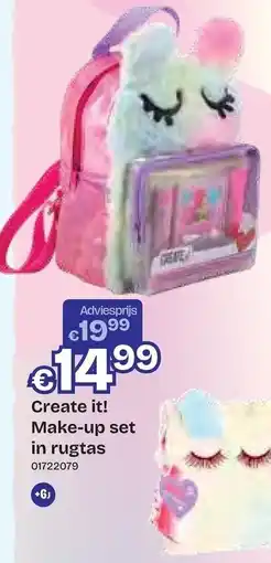 Dreamland Create it! Make-up set in rugtas aanbieding