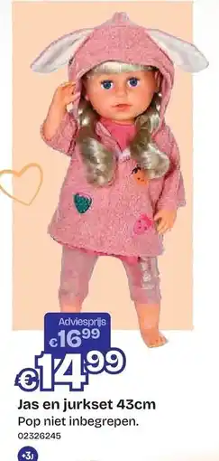Dreamland Jas en jurkset 43cm aanbieding