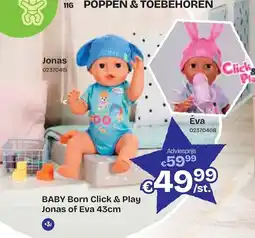Dreamland BABY Born Click & Play Jonas of Eva 43cm aanbieding