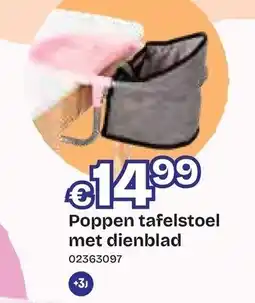 Dreamland Poppen tafelstoel met dienblad aanbieding