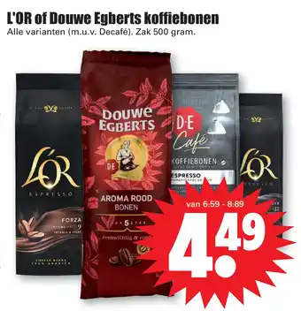 Dirk L'OR of Douwe Egberts koffiebonen aanbieding