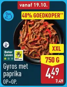 ALDI Gyros met paprika aanbieding