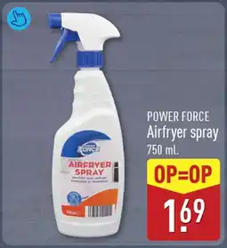 ALDI Power Force Airfryer spray aanbieding