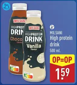 ALDI Milsani High protein drink aanbieding
