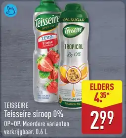ALDI Teisseire siroop 0% aanbieding