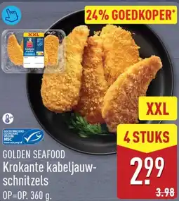 ALDI Golden Seafood Krokante kabeljauw-schnitzels aanbieding
