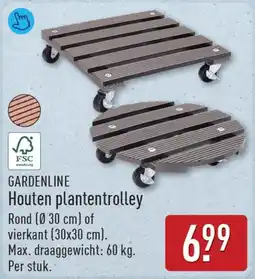 ALDI Gardenline houten plantentrolley aanbieding