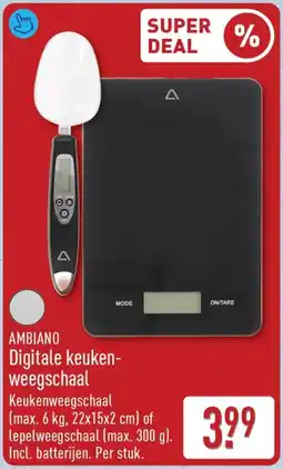 ALDI Ambiano Digitale keuken-weegschaal aanbieding