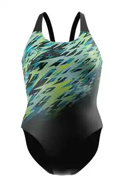 Wehkamp Speedo Hyperboom Endurance+ sportbadpak met print - zwart/groen aanbieding