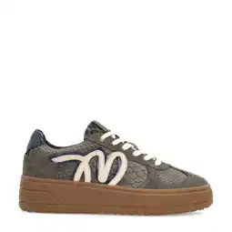 Wehkamp Manfield leren sneakers grijs aanbieding