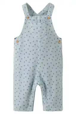 Wehkamp Mango Kids tuinbroek met print - lichtblauw aanbieding