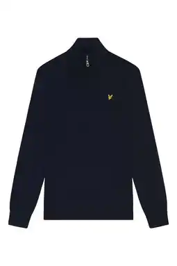 Wehkamp Lyle & Scott regular fit gebreide trui - donkerblauw aanbieding
