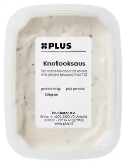 PLUS PLUS Knoflooksaus aanbieding