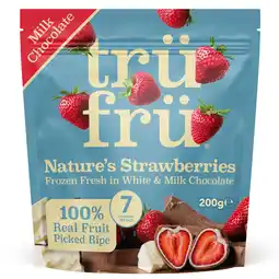 PLUS Trüfrü Aardbei melkchocolade aanbieding