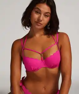 Hunkemoller Hunkemöller Bikinitop Scallop Lurex Roze aanbieding