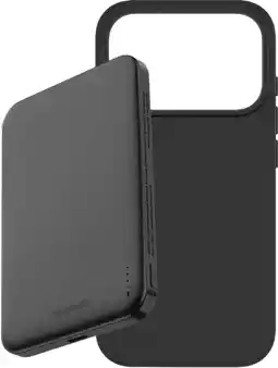 Coolblue BlueBuilt MagSafe Hoesje iPhone 18 Pro Zwart + Powerbank 5.000 mAh Grijs aanbieding